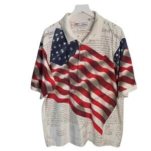 American Summer Clothing Co USA Flag Declaration of Independence Polo M-084 XXL